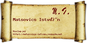 Matsovics István névjegykártya